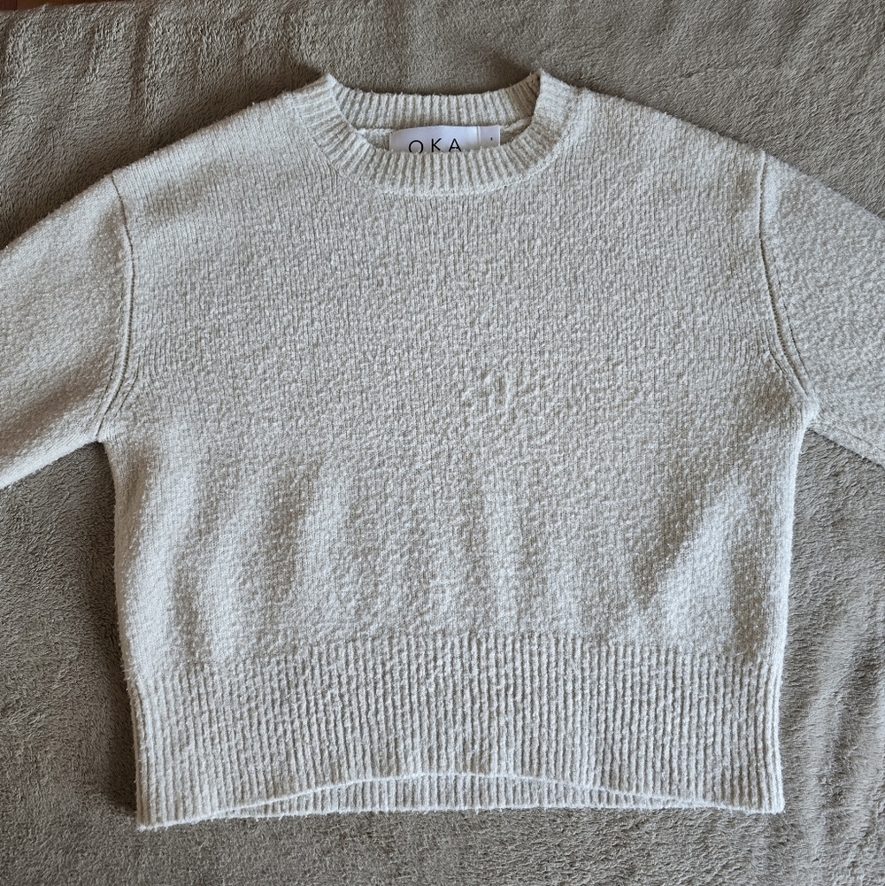 Okakie Textured Knit Relaxed Fit Sweater Size Small - Picture 3 of 13